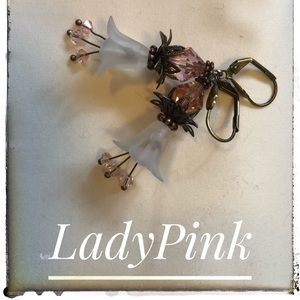 Lucite Lily Flowers hand-painted earrings